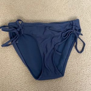 grey/blue full coverage swimsuit bottoms.